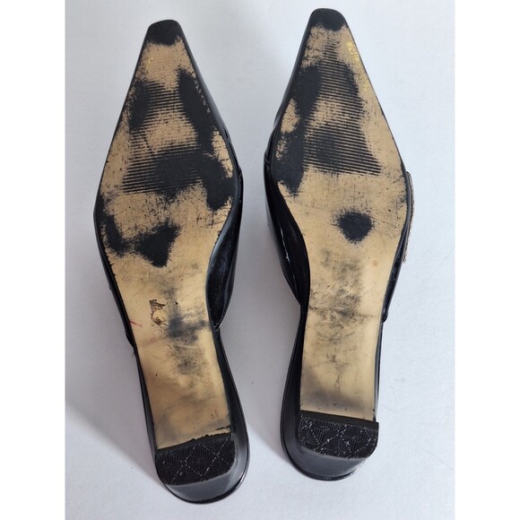 Vintage Y2K Dollhouse Darby Patent Leather Pointed Toe Mules Sz 9M Witchy Gothic - Picture 11 of 12